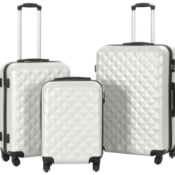vidaXL Maletas Y Bolsos De Viaje-Juego de maletas rígidas trolley 3 pzas brillante ABS