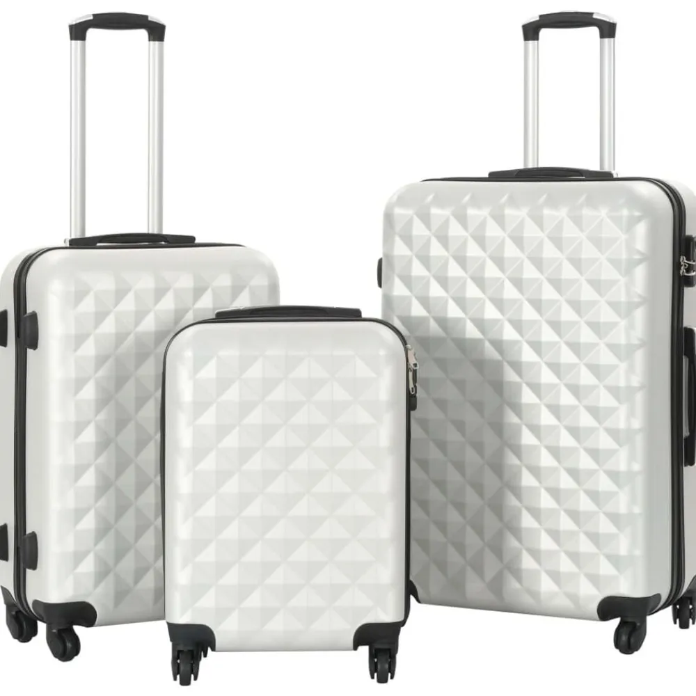 vidaXL Maletas Y Bolsos De Viaje-Juego de maletas rígidas trolley 3 pzas brillante ABS