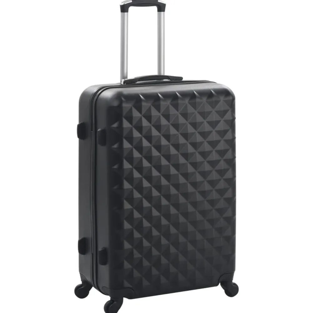 vidaXL Juego de maletas rígidas con ruedas trolley 3 piezas ABS Negro Best