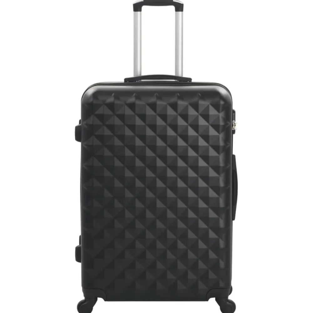 vidaXL Juego de maletas rígidas con ruedas trolley 3 piezas ABS Negro Best