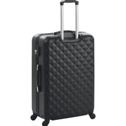 vidaXL Juego de maletas rígidas con ruedas trolley 3 piezas ABS Negro Best