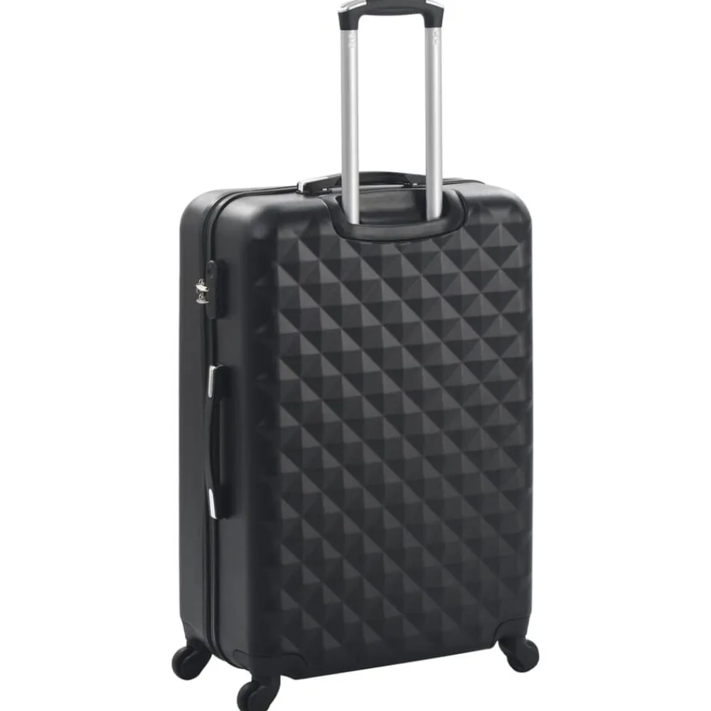 vidaXL Juego de maletas rígidas con ruedas trolley 3 piezas ABS Negro Best