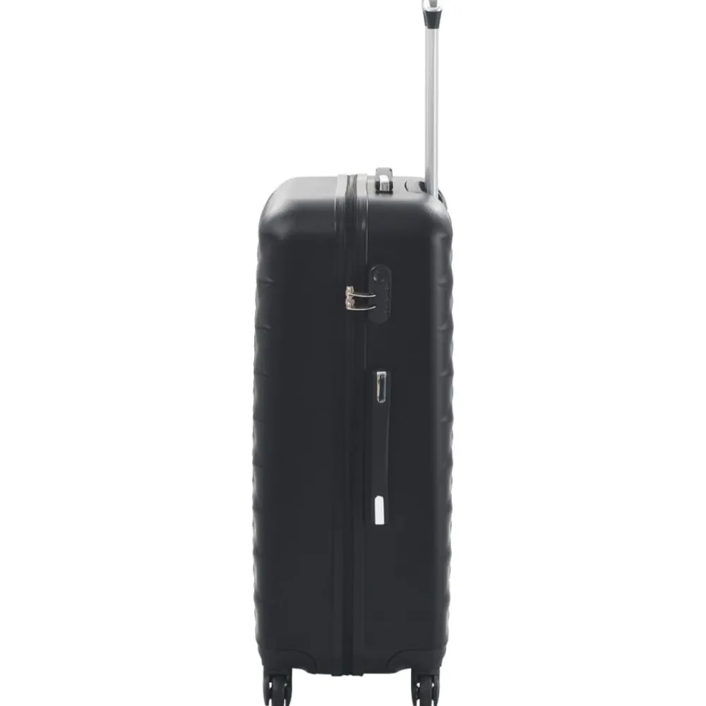 vidaXL Juego de maletas rígidas con ruedas trolley 3 piezas ABS Negro Best
