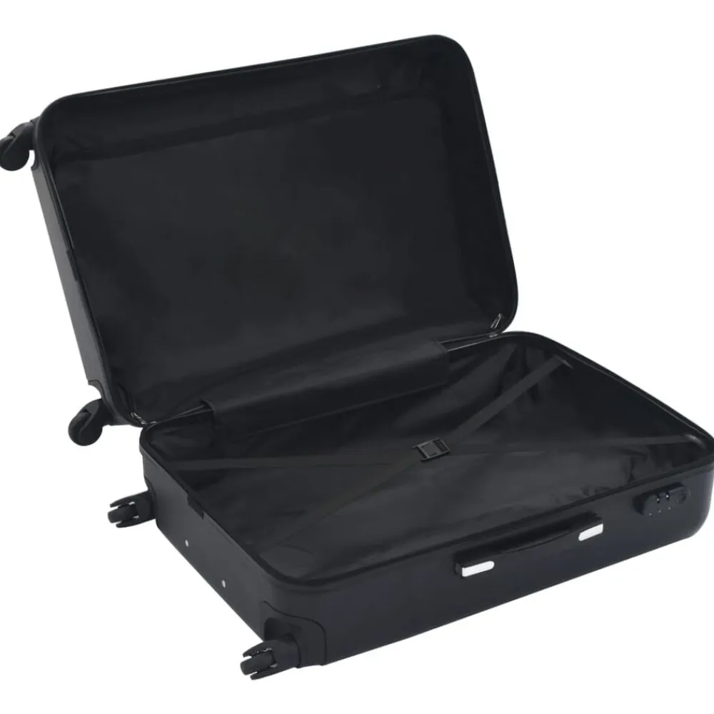 vidaXL Juego de maletas rígidas con ruedas trolley 3 piezas ABS Negro Best