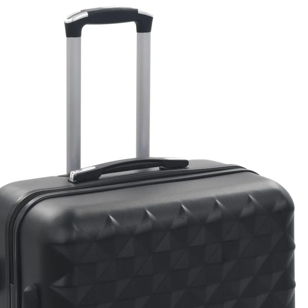 vidaXL Juego de maletas rígidas con ruedas trolley 3 piezas ABS Negro Best