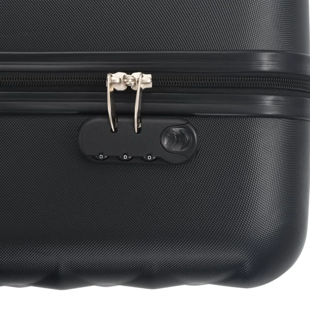 vidaXL Juego de maletas rígidas con ruedas trolley 3 piezas ABS Negro Best