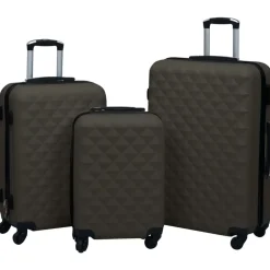 vidaXL Juego de maletas rígidas con ruedas 3 piezas ABS gris Antracita New