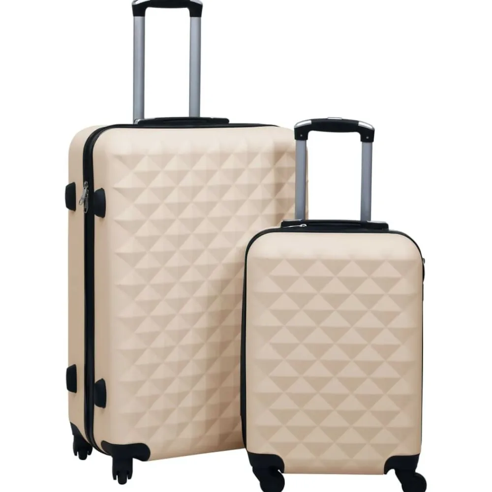 vidaXL Juego de maletas rígidas con ruedas 2 piezas ABS Dorado New