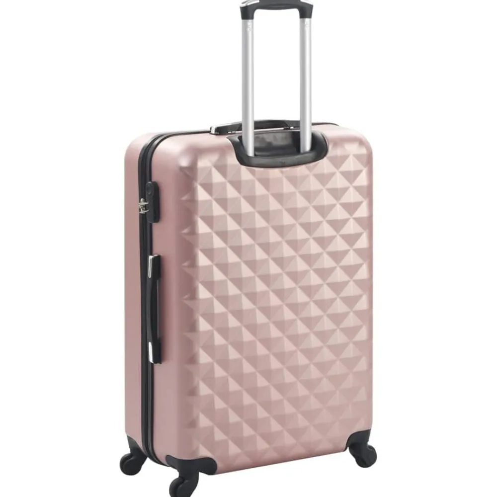 vidaXL Juego de maletas rígidas ruedas trolley 3 pzas ABS Rosa dorado New