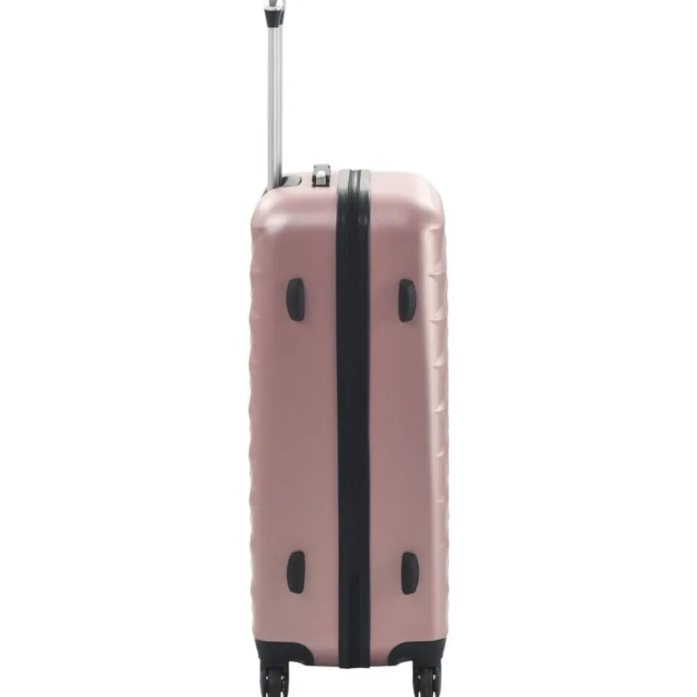 vidaXL Juego de maletas rígidas ruedas trolley 3 pzas ABS Rosa dorado New