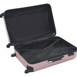 vidaXL Juego de maletas rígidas ruedas trolley 3 pzas ABS Rosa dorado New
