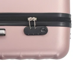 vidaXL Juego de maletas rígidas ruedas trolley 3 pzas ABS Rosa dorado New