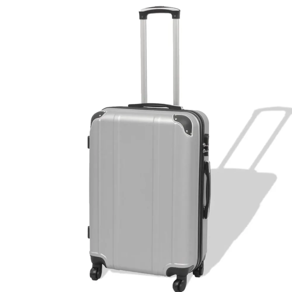vidaXL Maletas Y Bolsos De Viaje-Juego de maletas rígidas cuatro unidades plata
