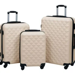 vidaXL Juego de maletas rígidas con ruedas 3 piezas ABS Dorado Best