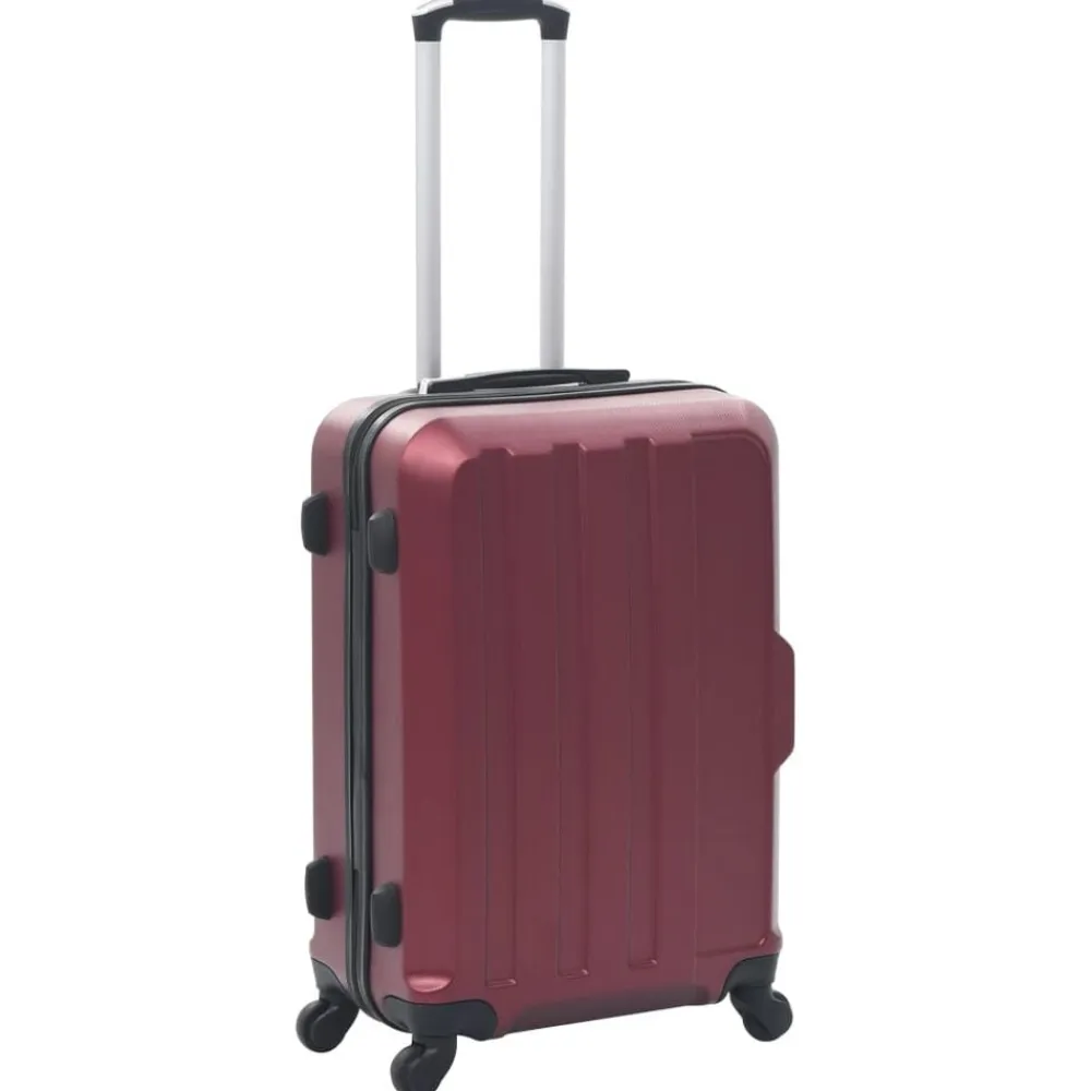 vidaXL Juego de maletas rígidas ruedas trolley 3 pzas rojo tinto ABS Rojo vino tinto New