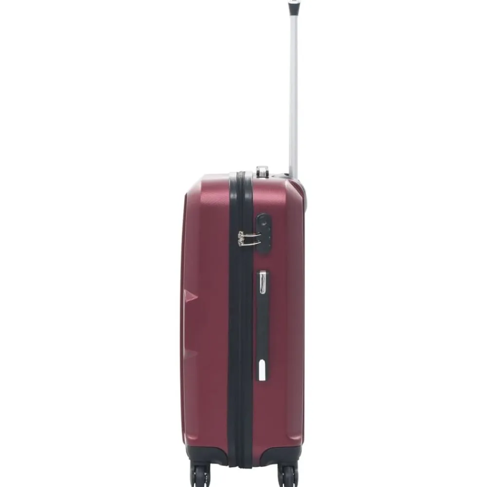 vidaXL Juego de maletas rígidas ruedas trolley 3 pzas rojo tinto ABS Rojo vino tinto New