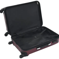 vidaXL Juego de maletas rígidas ruedas trolley 3 pzas rojo tinto ABS Rojo vino tinto New