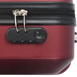 vidaXL Juego de maletas rígidas ruedas trolley 3 pzas rojo tinto ABS Rojo vino tinto New