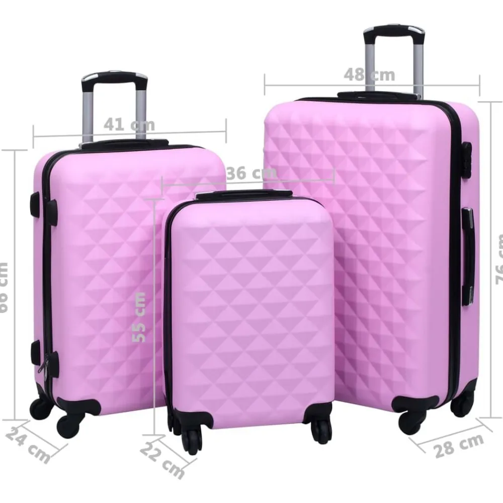 vidaXL Maletas Y Bolsos De Viaje-Juego de maletas rígidas 3 piezas ABS