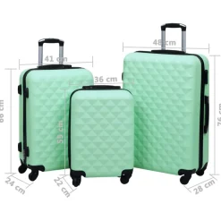 vidaXL Maletas Y Bolsos De Viaje-Juego de maletas rígidas con ruedas 3 piezas ABS