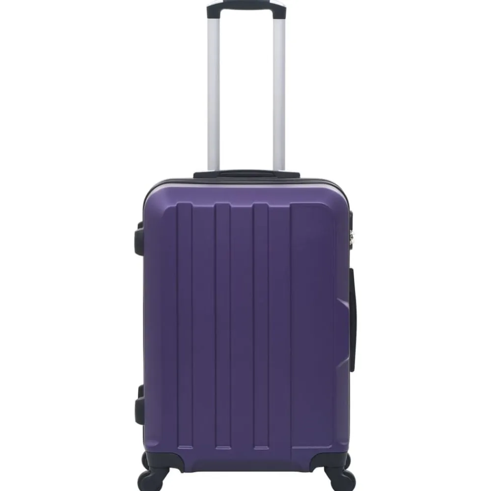 vidaXL Maletas Y Bolsos De Viaje-Juego de maletas rígidas de ruedas trolley 3 pzas moradas ABS
