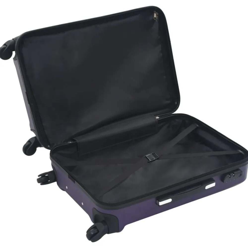 vidaXL Maletas Y Bolsos De Viaje-Juego de maletas rígidas de ruedas trolley 3 pzas moradas ABS