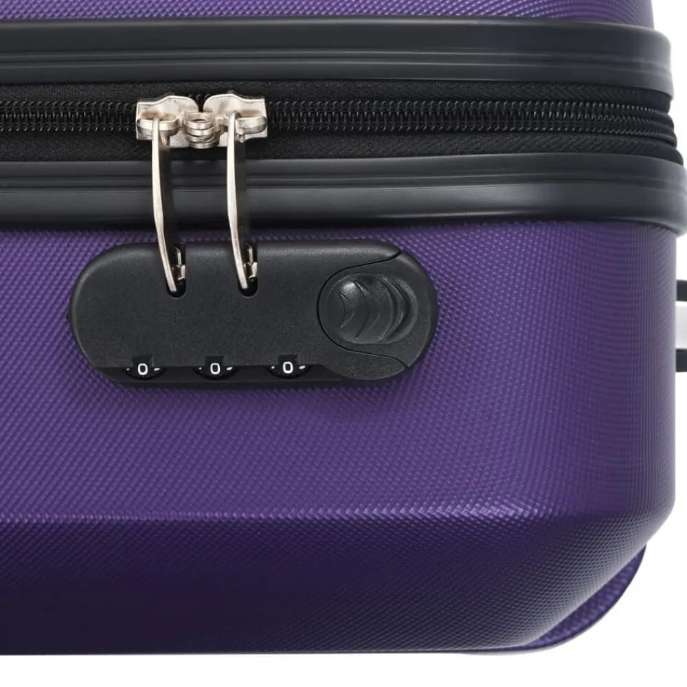 vidaXL Maletas Y Bolsos De Viaje-Juego de maletas rígidas de ruedas trolley 3 pzas moradas ABS