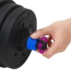 vidaXL Fitness Y Musculación-Juego de Mancuernas 4 en 1 30kg Negro y azul