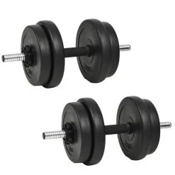 vidaXL Fitness Y Musculación-Juego de mancuernas hierro fundido 14 piezas 20 kg
