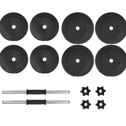 vidaXL Fitness Y Musculación-Juego de mancuernas hierro fundido 14 piezas 20 kg