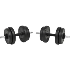 vidaXL Fitness Y Musculación-Juego de mancuernas hierro fundido 14 piezas 20 kg