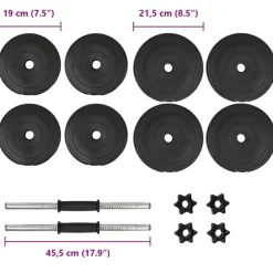 vidaXL Fitness Y Musculación-Juego de mancuernas hierro fundido 14 piezas 20 kg