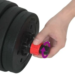 vidaXL Juego de Mancuernas 4 en 1 30kg Negro y rojo Negro con rojo Hot
