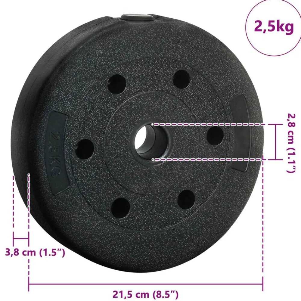 vidaXL Juego de Mancuernas 4 en 1 30kg Negro y rojo Negro con rojo Hot