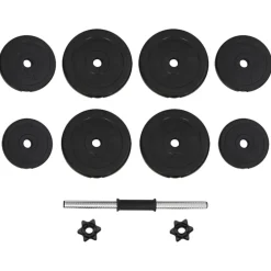 vidaXL Fitness Y Musculación-Juego de mancuernas 15 kg