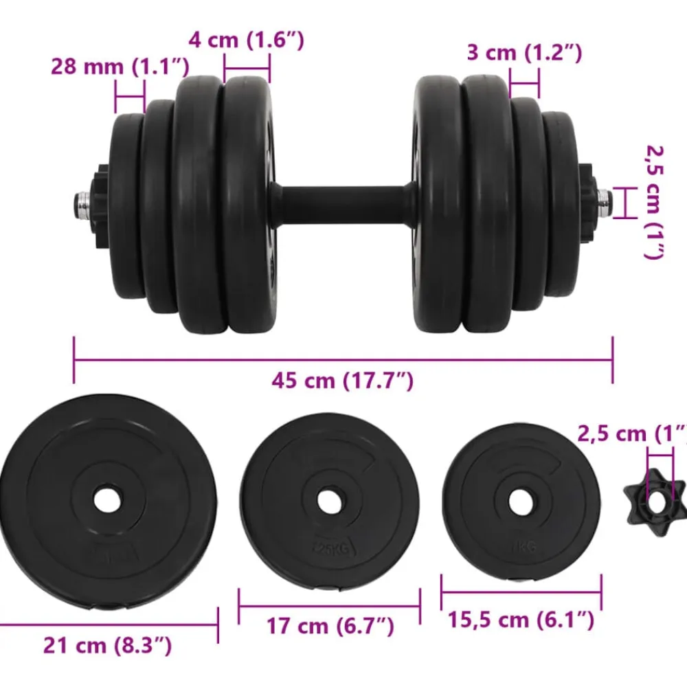 vidaXL Juego de mancuernas 2x15 kg Sale