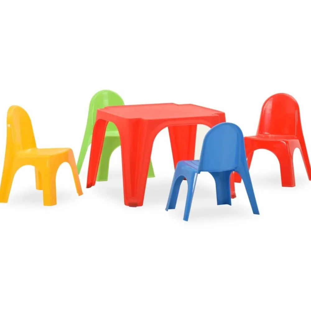 Niños vidaXL Mobiliario Para Bebés Y Niños Pequeños-Juego de mesa y sillas para niños PP