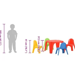 Niños vidaXL Mobiliario Para Bebés Y Niños Pequeños-Juego de mesa y sillas para niños PP