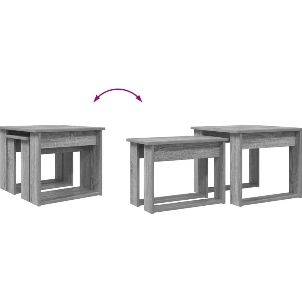 vidaXL Mesas-Juego de Mesas de Centro 2 pcs Madera de ingeniería