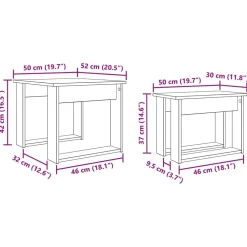vidaXL Mesas-Juego de Mesas de Centro 2 pcs Madera de ingeniería