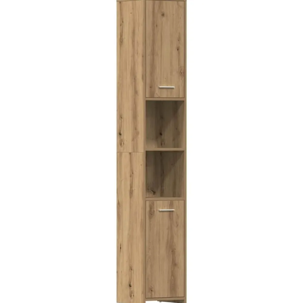 vidaXL Juego de muebles baño 4 piezas madera ingeniería Roble artisan Hot