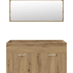 vidaXL Juego de muebles baño 5 piezas madera ingeniería Roble artisan New