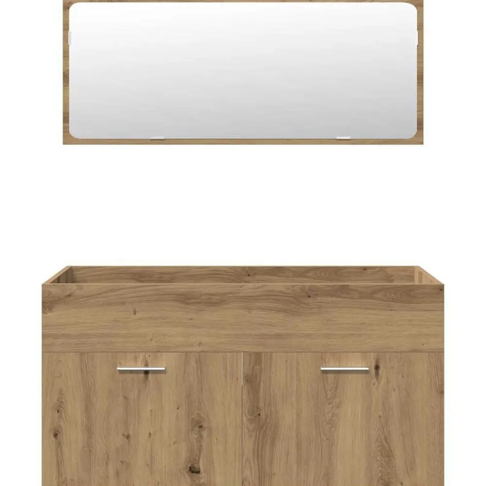vidaXL Juego de muebles baño 5 piezas madera ingeniería Roble artisan New