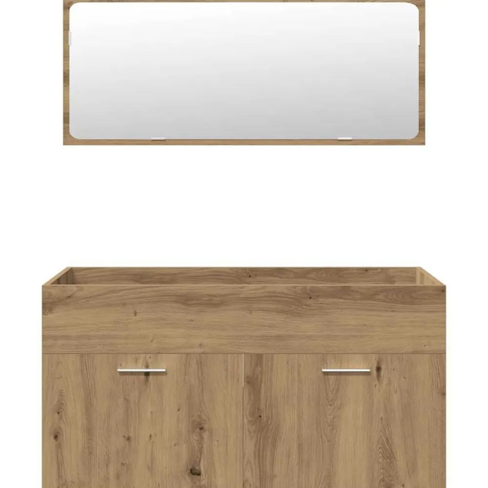 vidaXL Conjuntos De Muebles-Juego de muebles baño 4 piezas madera ingeniería