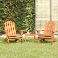 vidaXL Juego de muebles de jardín Adirondack 3 piezas madera acacia Marr&oacute;n Discount