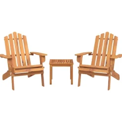 vidaXL Juego de muebles de jardín Adirondack 3 piezas madera acacia Marrón Discount