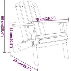 vidaXL Juego de muebles de jardín Adirondack 3 piezas madera acacia Marrón Discount