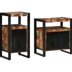 vidaXL Conjuntos De Muebles-Juego de muebles de baño 2 pcs Marrón Madera reciclada maciza