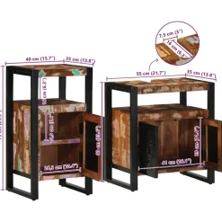 vidaXL Conjuntos De Muebles-Juego de muebles de baño 2 pcs Marrón Madera reciclada maciza