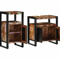 vidaXL Conjuntos De Muebles-Juego de muebles de baño 2 pcs Marrón Madera reciclada maciza